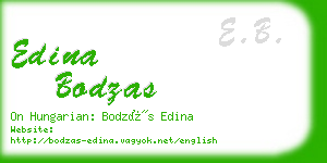 edina bodzas business card